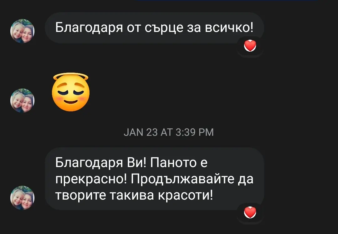 отзив от сърце - паното е прекрасно. продължавайте да творите красоти.