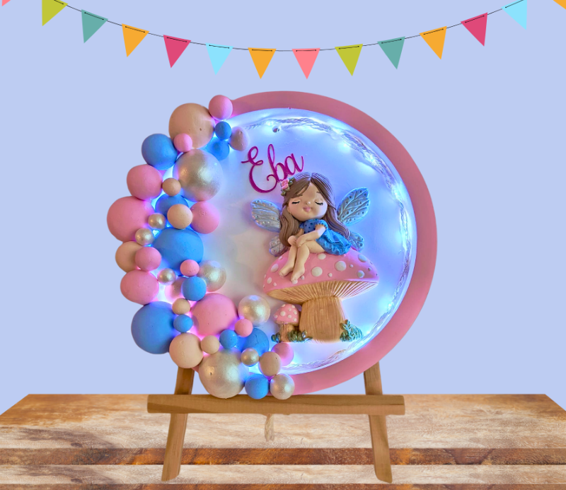 Кръгло пано с фея върху гъбка