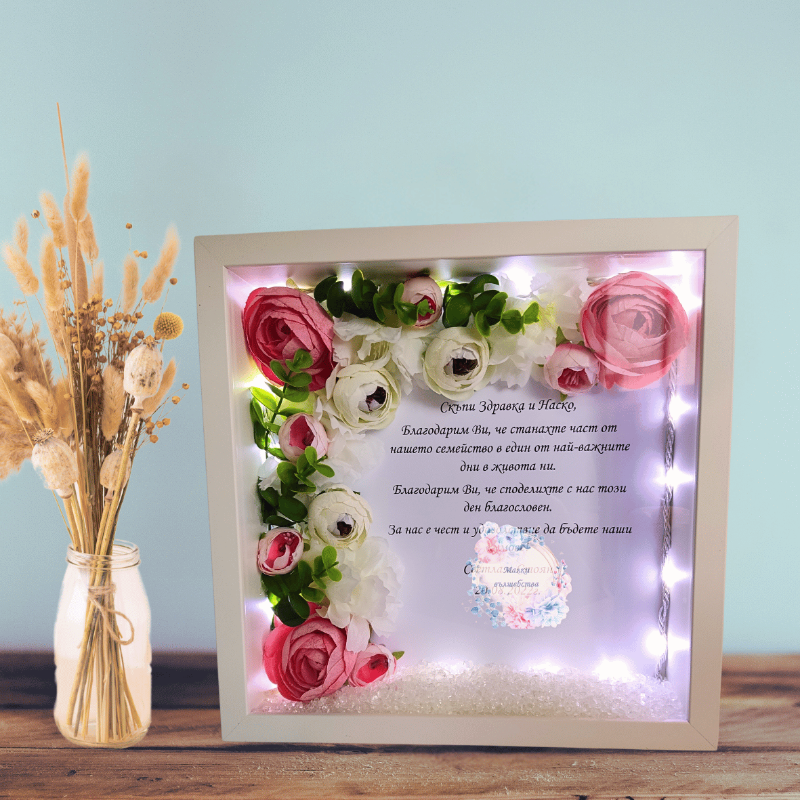 Рамка с благодарност за кумове 