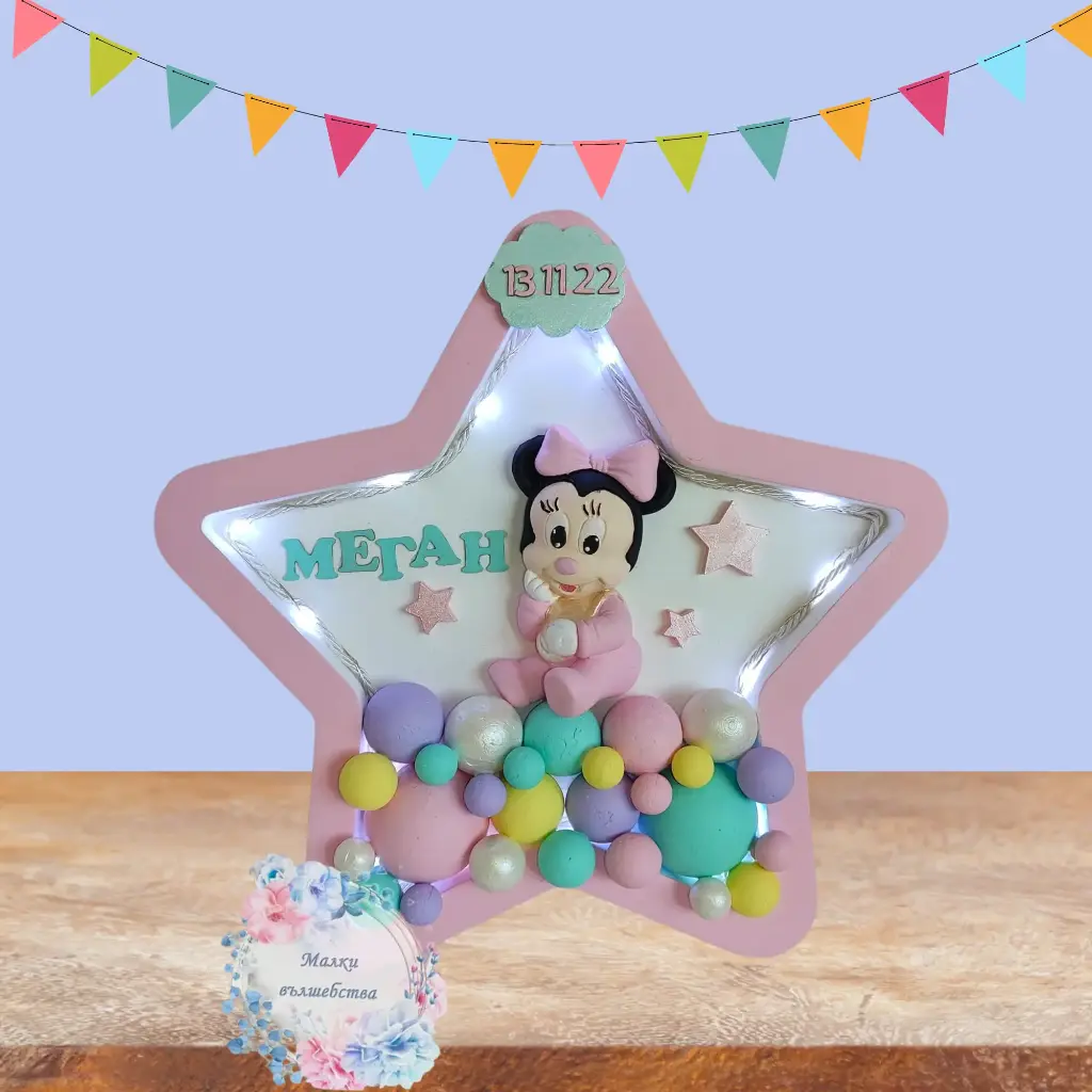 Персонализирано пано звезда с Мини маус